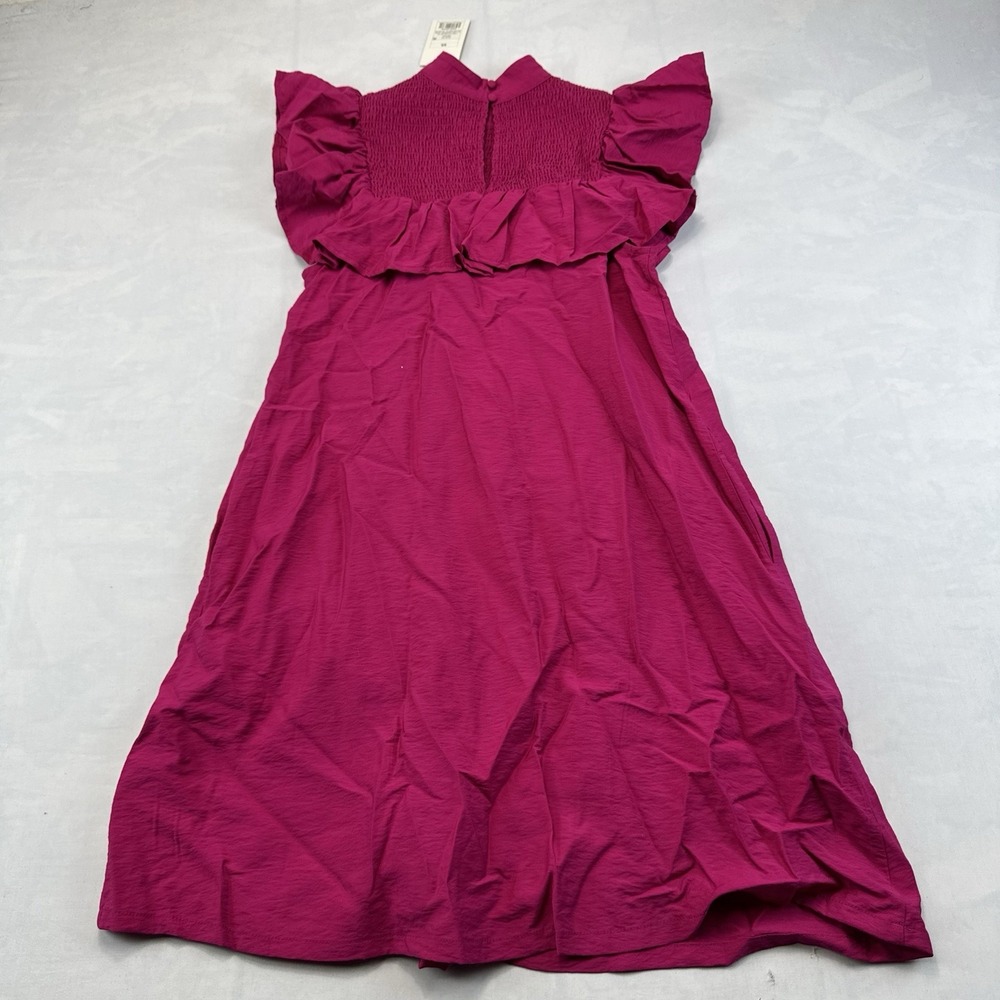NWT A New Day Target Magenta Pink Smocked Ruffle Midi Dress Women's XS